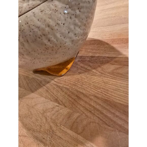 VTG 1984 Goose Cookie Jar By Sittre Ceramic Products Inc. Burgundy Bow Speckled - Picture 7 of 9